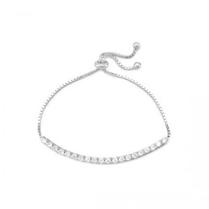 B005126 - Sterling Silver and Cubic Zirconia Adjustable Bracelet