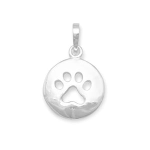 N005232 - Sterling Silver Paw Print Necklace