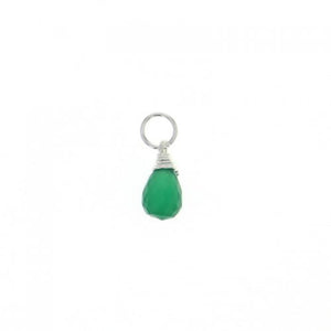 C051001-MAY - Sterling Silver and Faceted Green Onyx Charm