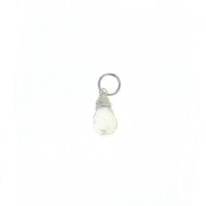 C051001-OCT - Sterling Silver and Faceted White Moonstone Charm