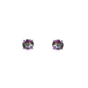 E028046 - 6mm Round Mystic Cubic Zirconia Post Earrings