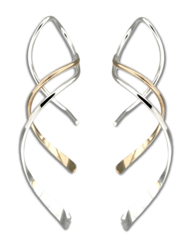 E064040 - Sterling Silver and Gold-Filled Spiral Wire Earrings