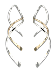E064040 - Sterling Silver and Gold-Filled Spiral Wire Earrings