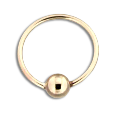 E064061 - Small Gold-Filled Hoop Earring With Bead Accent