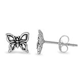 E068044 - Sterling Silver Butterfly Post Earrings