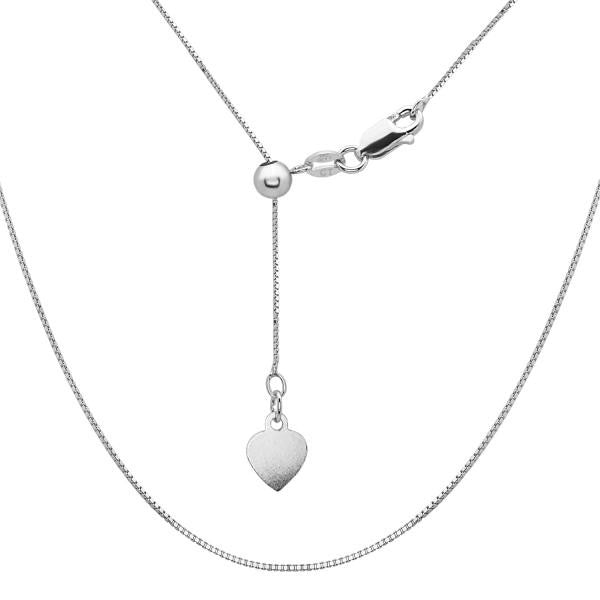 N028094 - 0.6mm Sterling Silver Adjustable 14-22" Square Box Chain