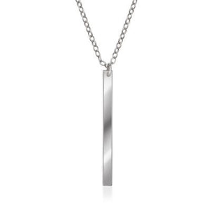N028109 - Sterling Silver Thin Vertical Bar Necklace